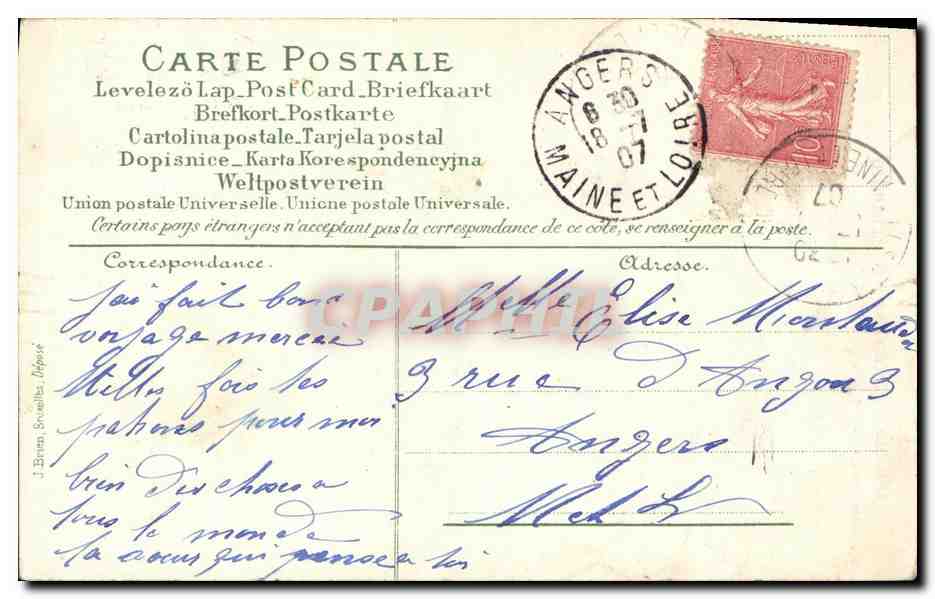 CPA Fantaisie Vote du coeur Marie Elise Anna Alice Louise — Verso