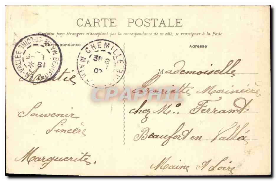 CPA Chemille Eglise Notre Dame — Rückseite