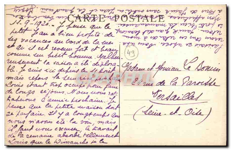 CPA Durtal La Touchardiere — Rückseite