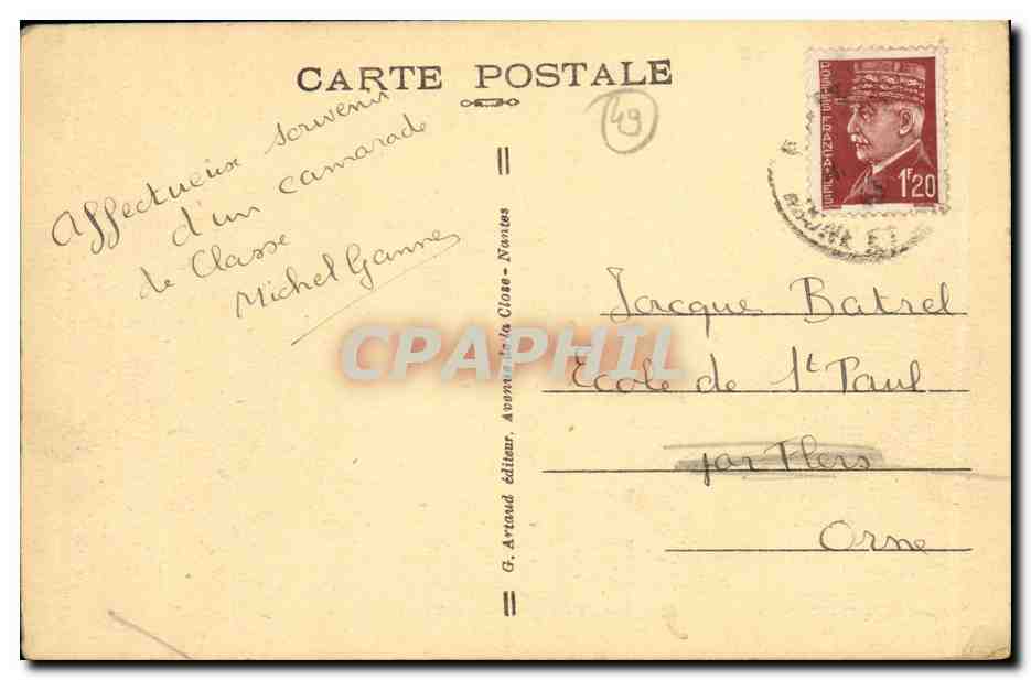 CPA Chemellier Le Dolmen de la pierre couverte — Rückseite
