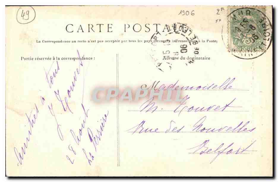 CPA Chateau de la Perriere Bagneux pres Saumur  — Rückseite