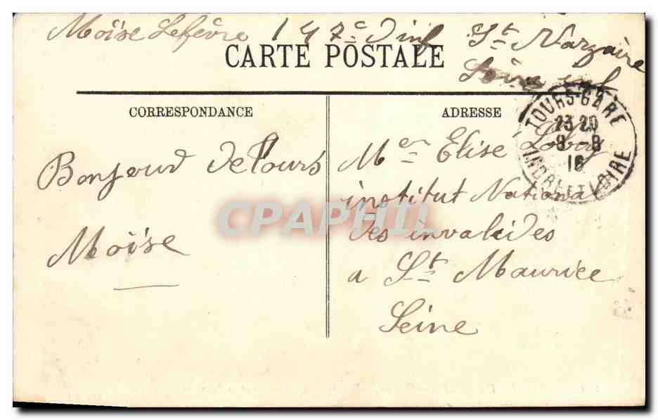 CPA Environs De Tours Plessis les Tours Le Chateau et le Tour — Rückseite