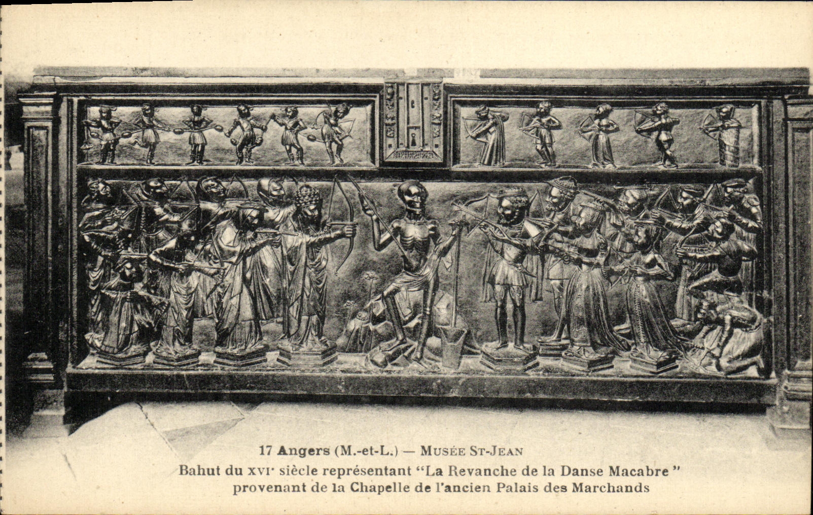 CPA Angers Musee St Jean Bahut du 16eme La revanche de la danse macabre provenant de la chapelle de l ancien palais 