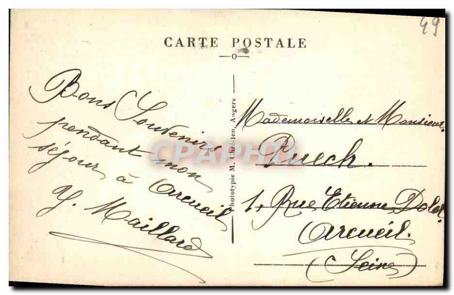 CPA Angers Vue d Ensemble du Chateau — Rückseite