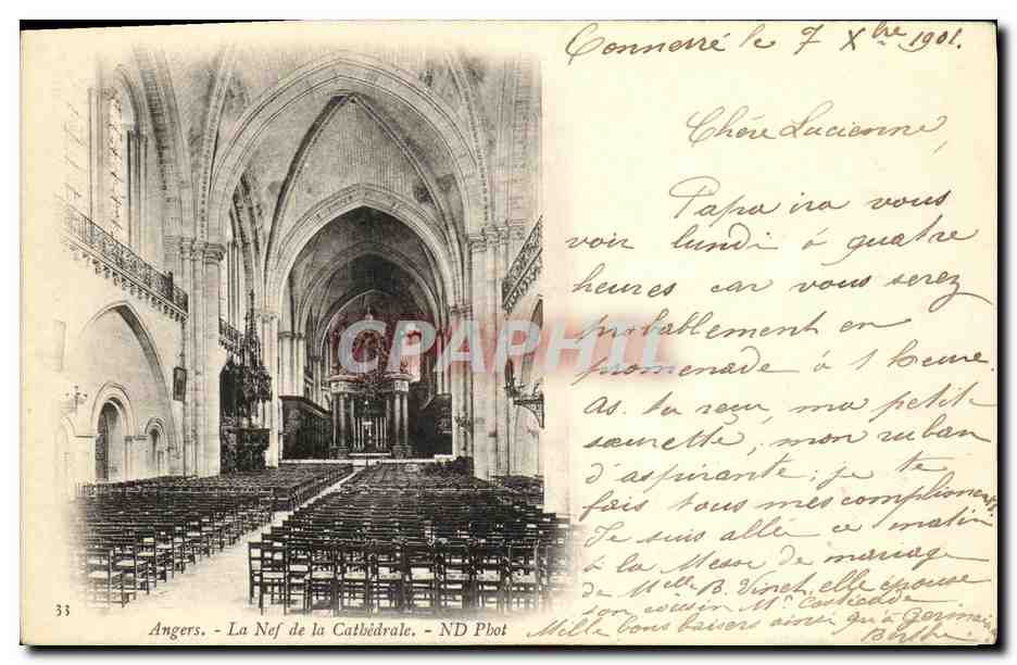 CPA Angers La Nef De La Cathedrale