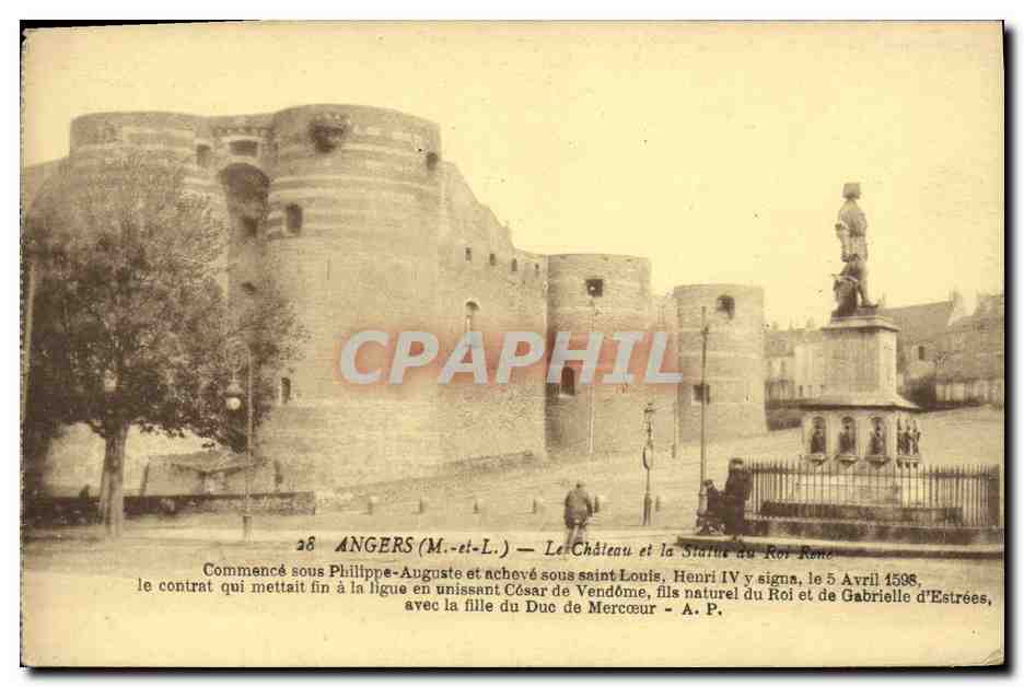 CPA Angers Le Chateau Et La Statue De Roi Rene