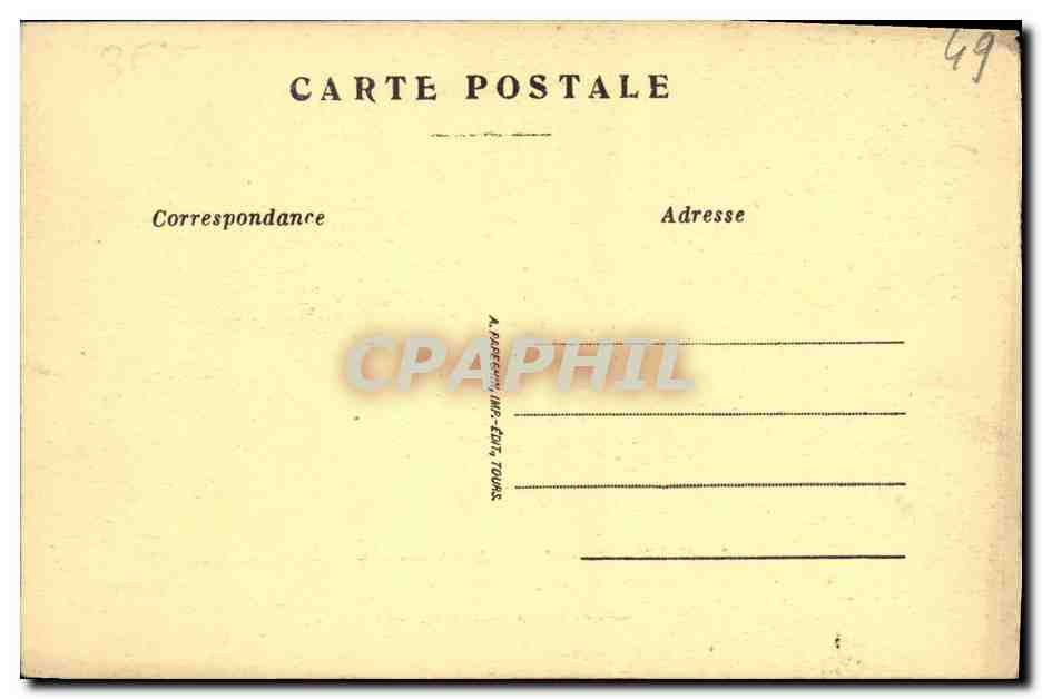 CPA Angers Le Chateau Et La Statue De Roi Rene — Rückseite