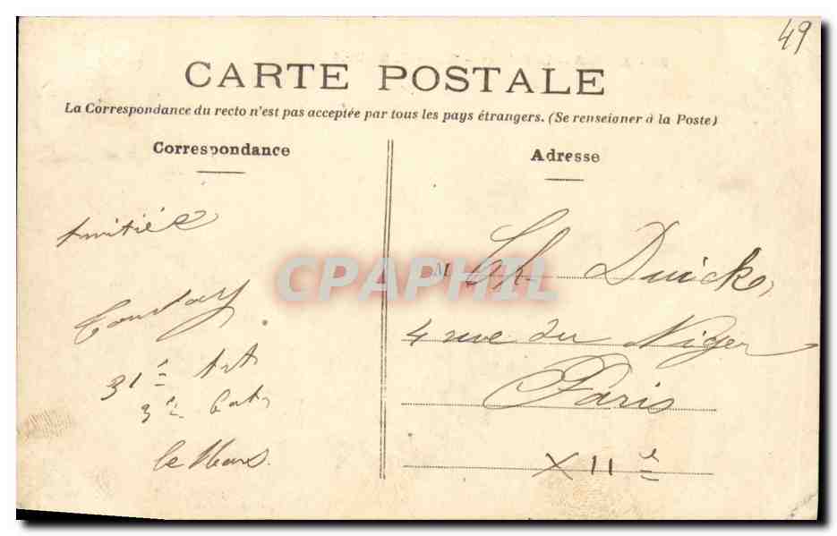 CPA Angers Le Chateau Statue du Roi Rene — Rückseite