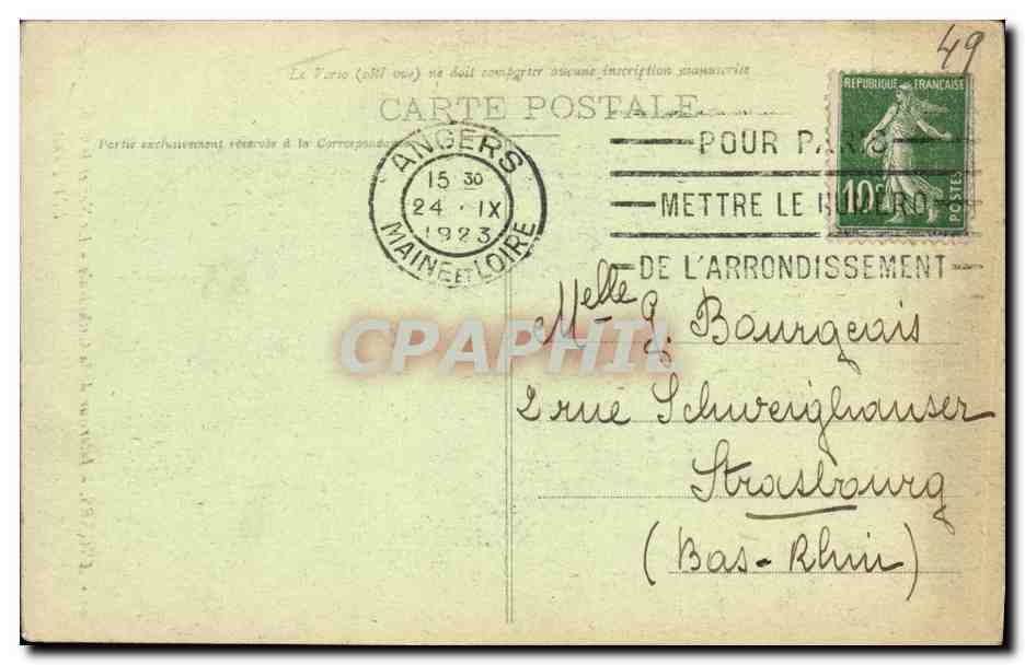 CPA Angers Interieur de la Cathedrale La Nef et le Grand Autel — Verso