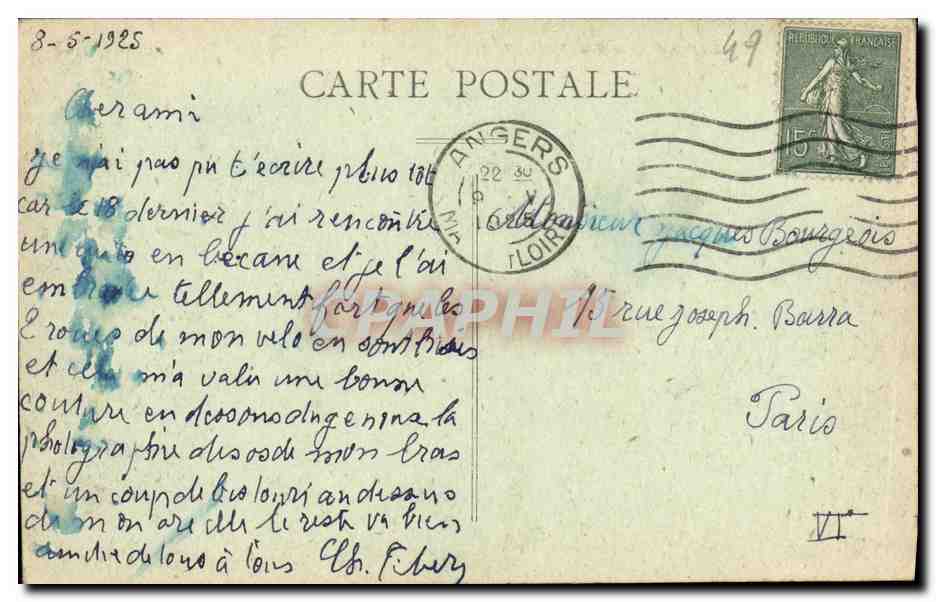CPA Angers Jardin du Mail Vue generale a vol d oiseau — Rückseite