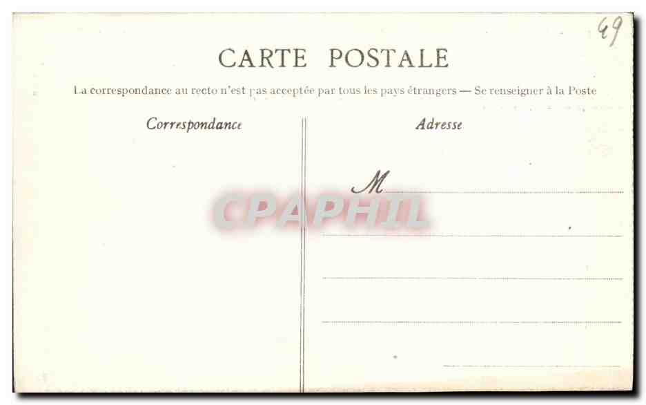 CPA Angers Vue generale vers le Pont de la Basse Chaine et le Chateau Bateau — Rückseite