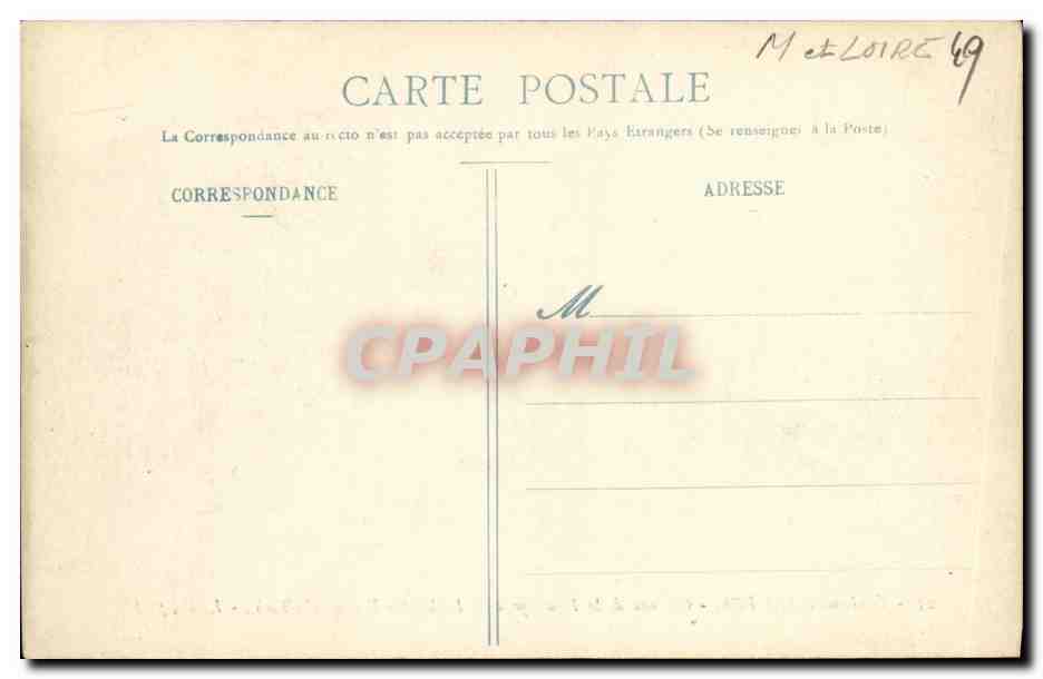 CPA Environs d Angers Chateau de la Houssaye a St Laurent du Mottay — Rückseite