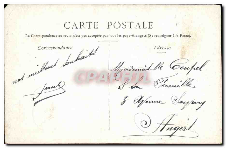 CPA Angers Le Moutiers de Saint Aubin Arcades de la prefecture — Reverso
