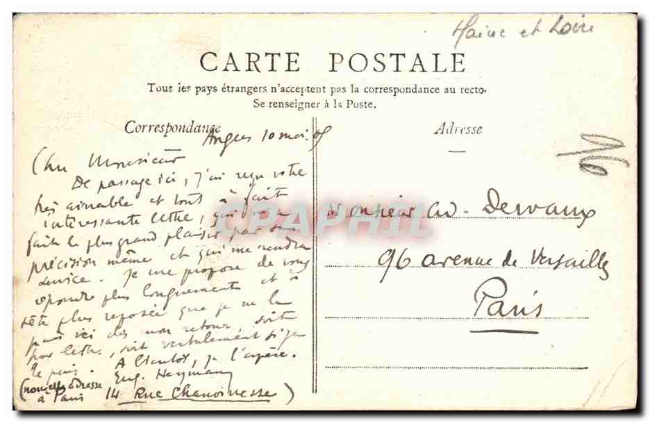 CPA Angers La Prefecture Arcades Romanes decouvertes en 1836 — Rückseite