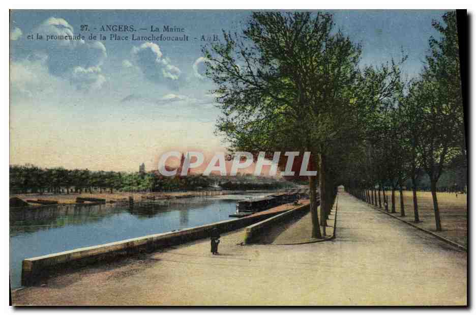 CPA Angers La Maine et la Promenade de la Place Larochefoucault