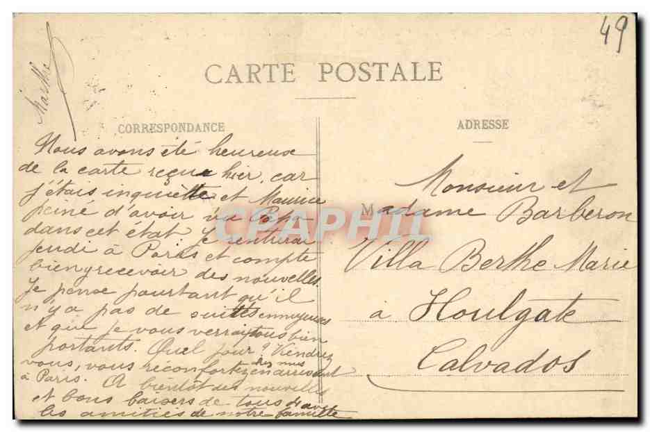 CPA Angers Vue prise du Chateau sur la Maine La Ville basse — Rückseite