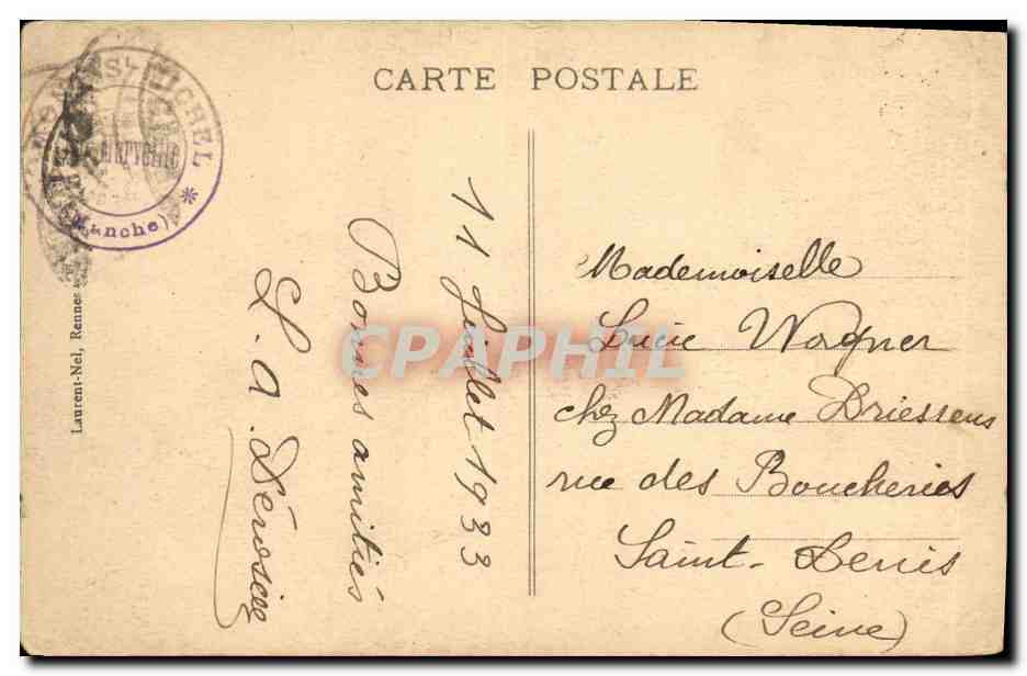 CPA Le Mont Saint Michel La Basilique abbatiale — Reverso