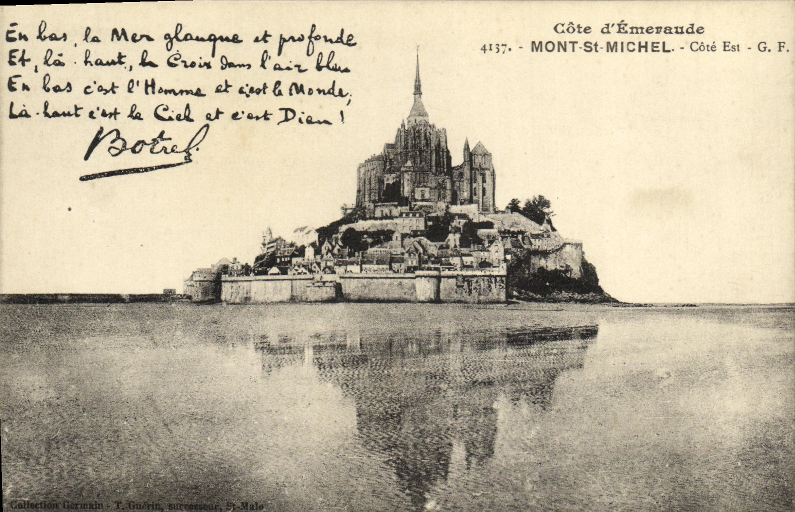 Mont-Saint-Michel — vue du côté est — Côte d'Émeraude, G.F. n°4137
