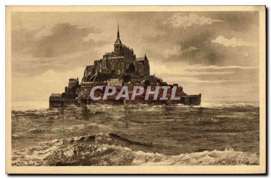 CPA Le Mont Saint Michel Le Mont par temps d equinoxe