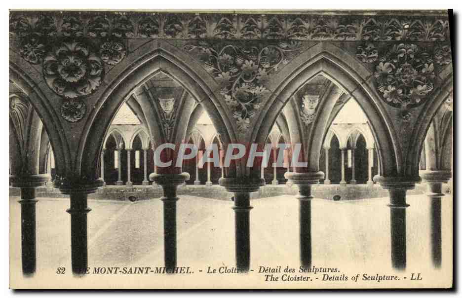 Le Mont-Saint-Michel — Le Cloître — Détail des Sculptures — LL