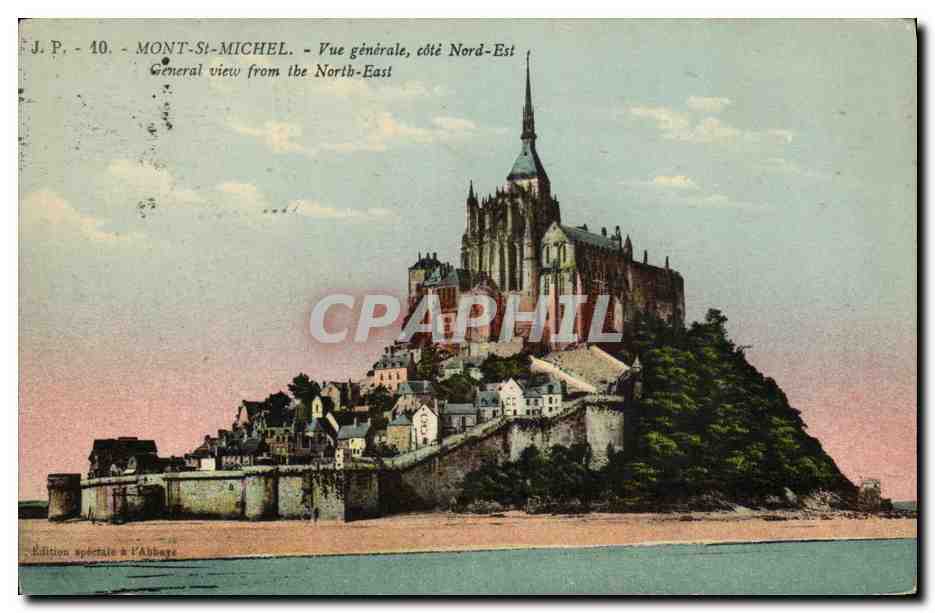 Mont-Saint-Michel - Vue générale, côté Nord-Est - J.P. - 40 - Édition spéciale à l'Abbaye