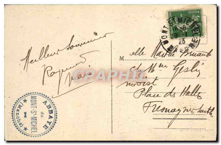 Mont-Saint-Michel - Vue générale, côté Nord-Est - J.P. - 40 - Édition spéciale à l'Abbaye — Verso