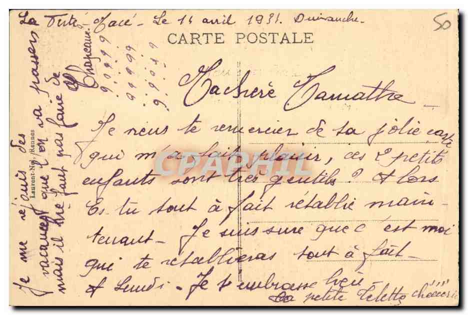 CPA Le Mount St Michel Le Cloitre — Verso