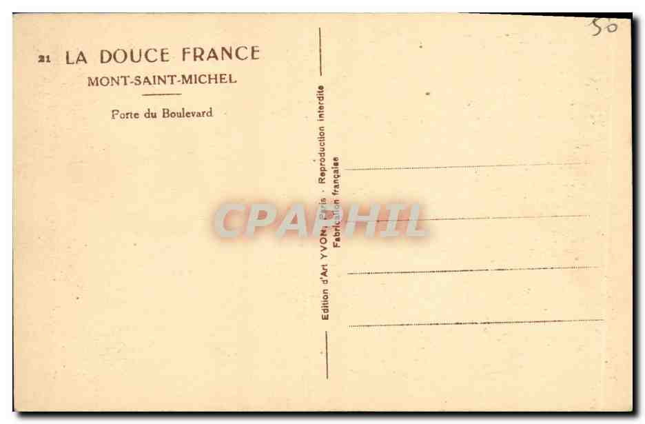CPA Mount Saint Michel Porte du Boulevard — Verso