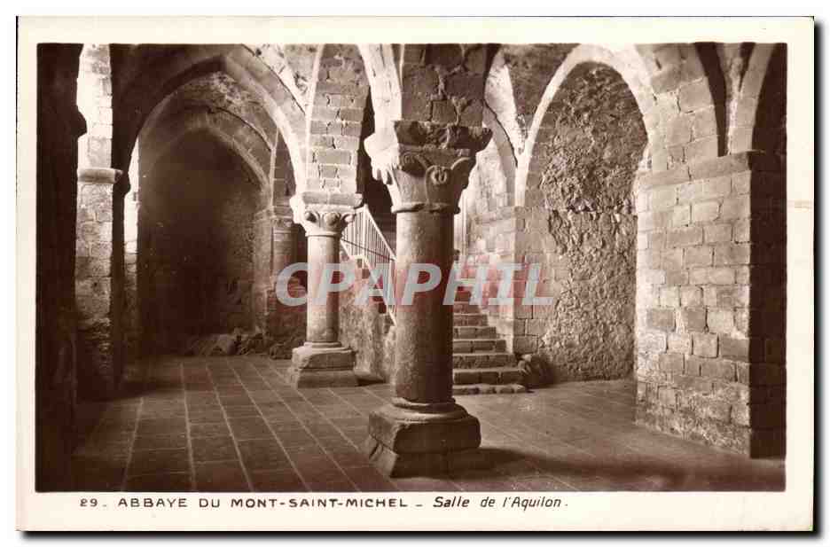 CPA Abbaye du Mont Saint Michel Salle de l Aquilon