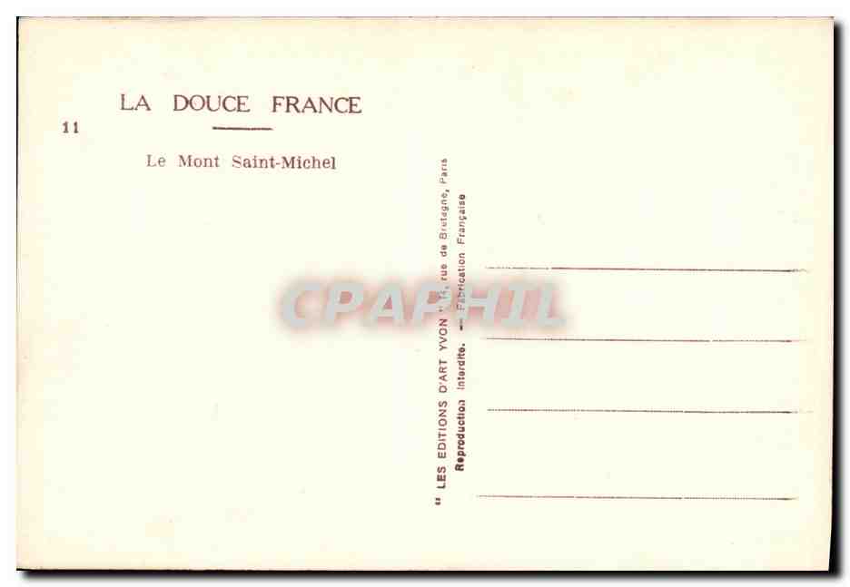 CPA Le Mont Saint Michel Aout 1930 — Verso
