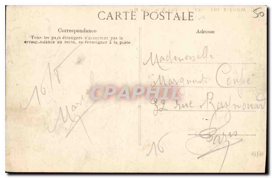 MONT-SAINT-MICHEL — Côté de la Pleine Mer — Éditeur E.P.D. n°63 — Verso