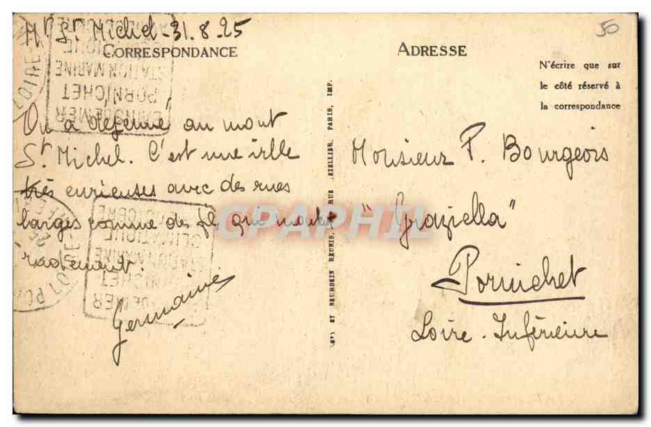 Mont-Saint-Michel — Die salzigen Wiesen der Grèves — Verleger LL — Rückseite