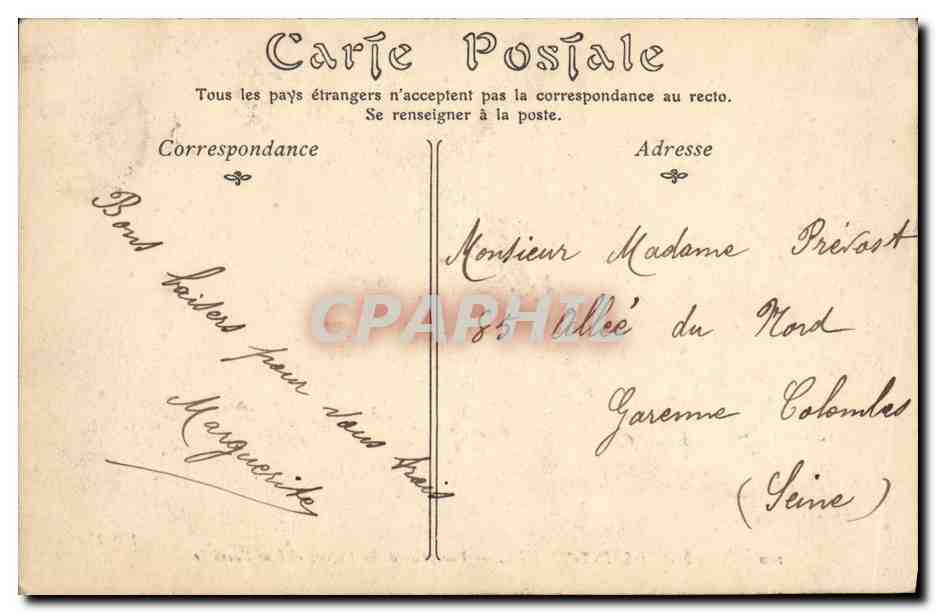 Mont-Saint-Michel — Vue prise de la Digue, côté de l'arrivée — Éditeur Edo — Verso