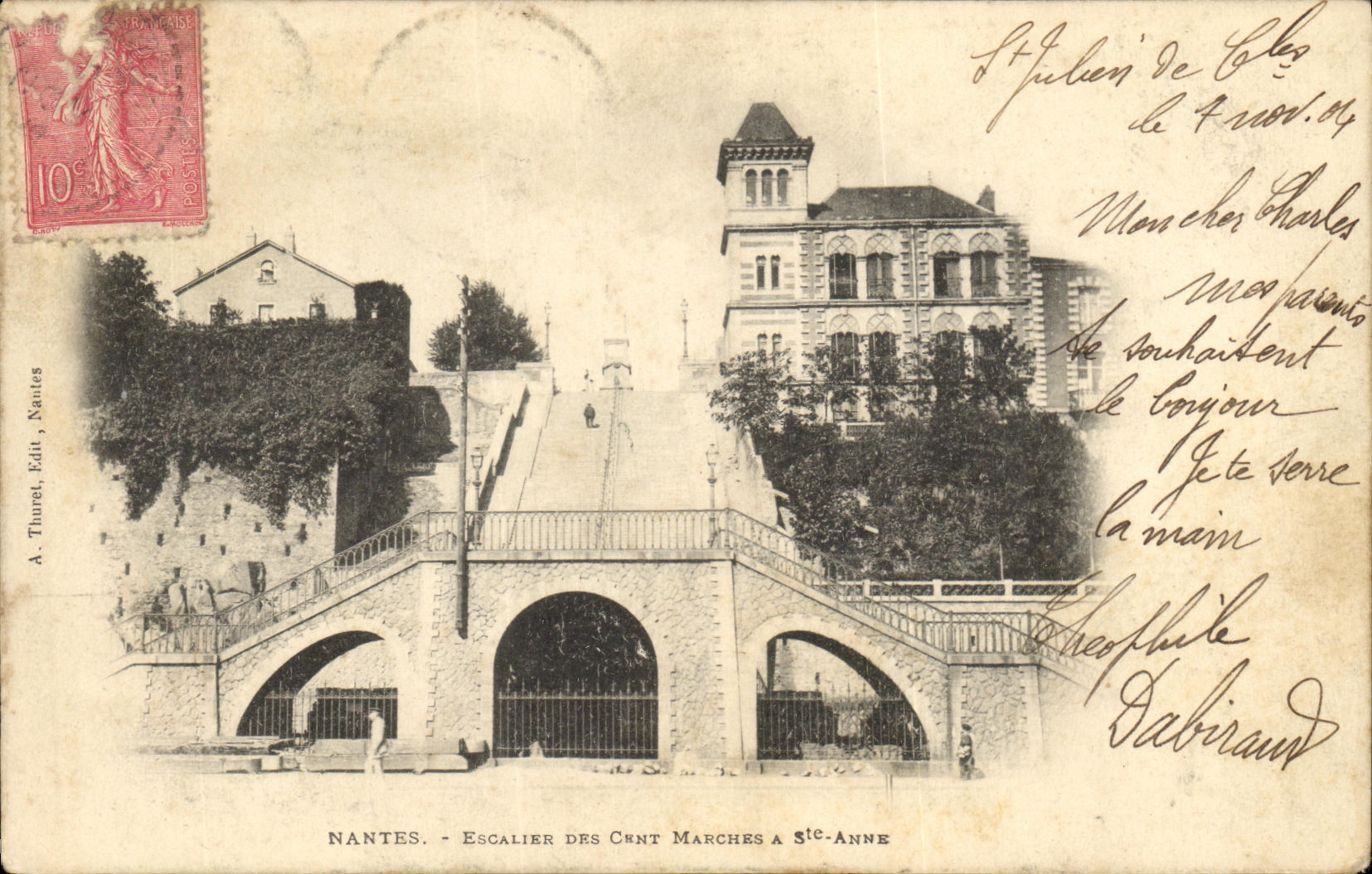 CPA Nantes Escalier des cent marches a Ste Anne