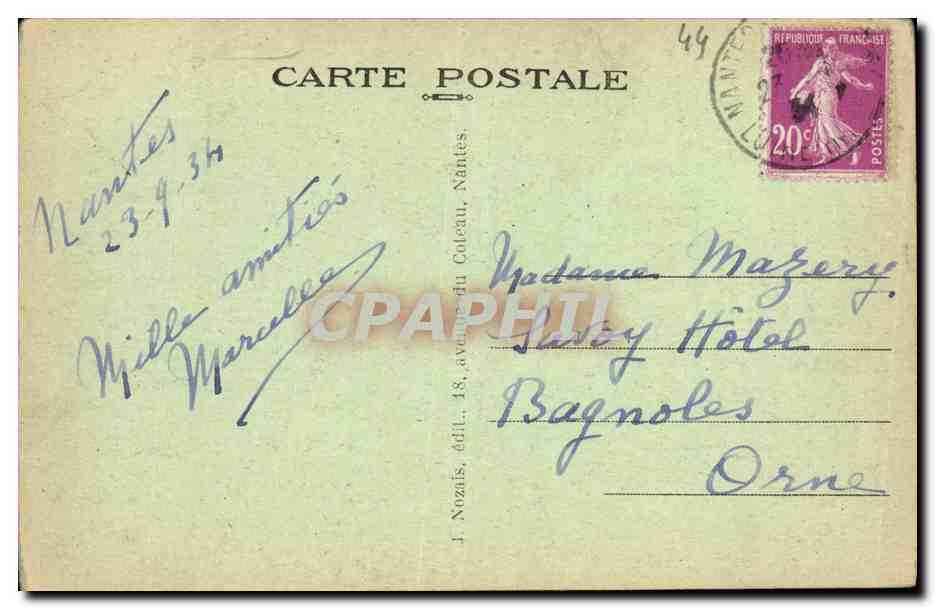 CPA Nantes L Entree du Chateau de la Duehesse Anne — Rückseite