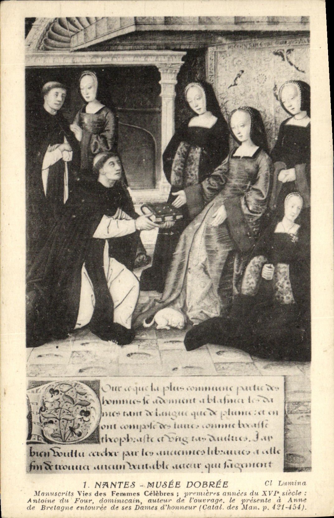 CPA Nantes Musee Dobree Manuscrits vies des femmes celebres Antoine du Four 