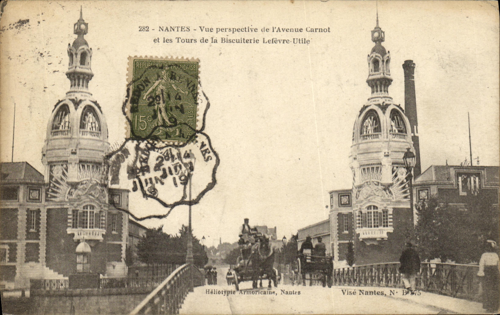 CPA Nantes Vue perspective de l Avenue carnot et les Tours de la Biscuiterie befevre Utile