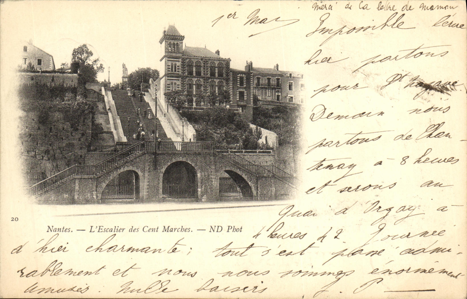 CPA Nantes L Escalier des Cent Marches 
