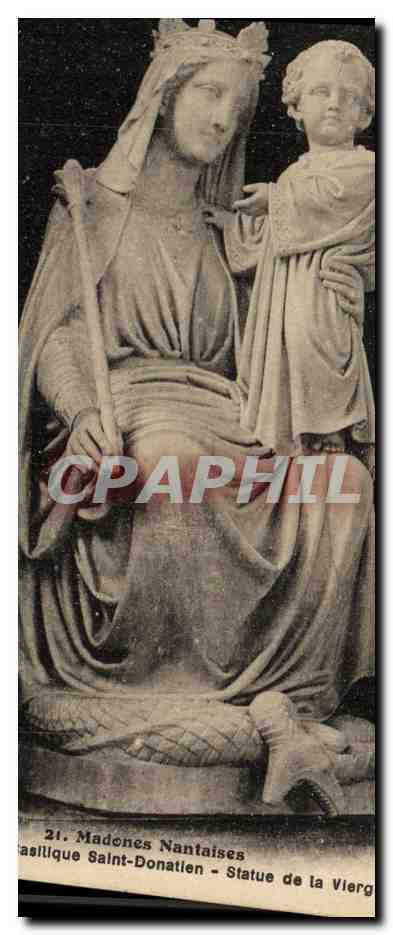 CPA Madones Nantaises Basilique Saint Donatien Statue de la Vierge