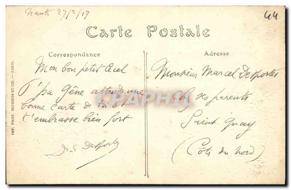 CPA Nantes Vue sur la Loire et le Pont Transbordeur — Verso