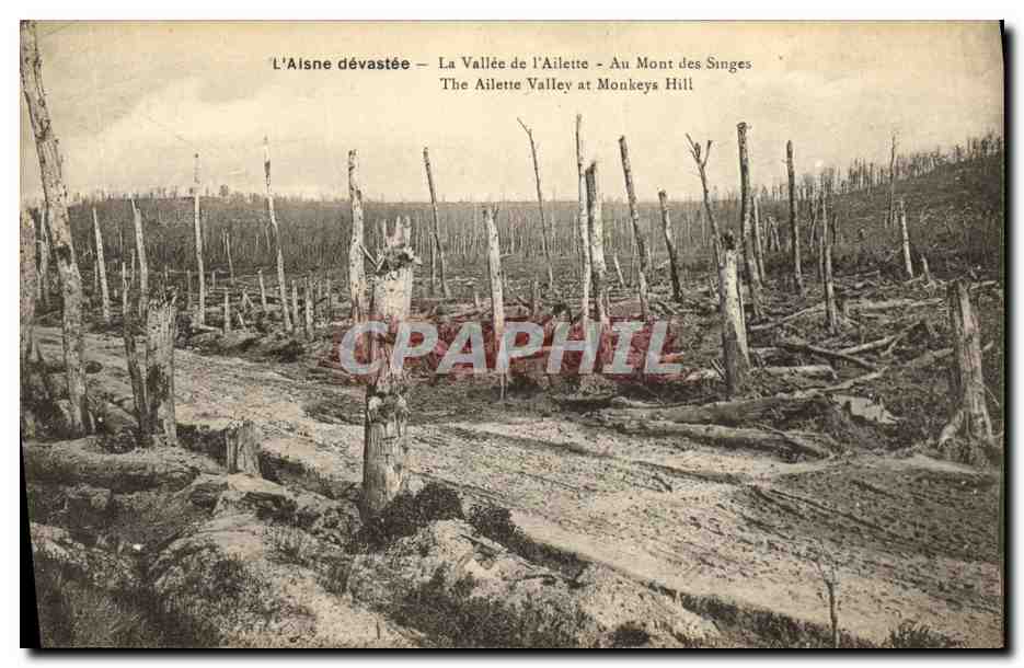 L'Aisne dévastée — La Vallée de l'Ailette - Au Mont des Singes — B. Nougareide et H. Lastre, Ségons