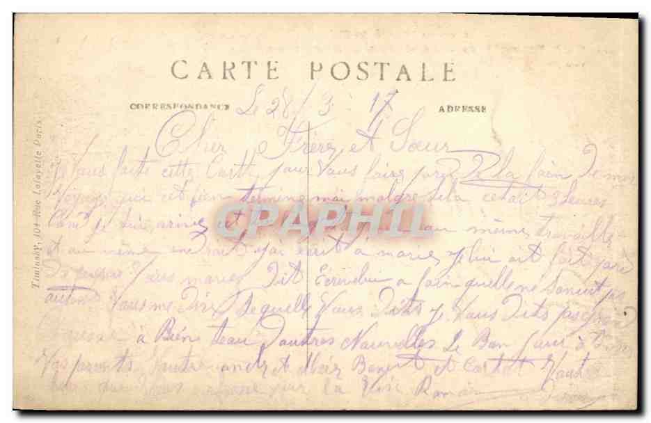 Pont-Arcy (Aisne) — Pont sauté et passerelle établie par nos Poilus — T. M. K. Visa 487 — Reverso