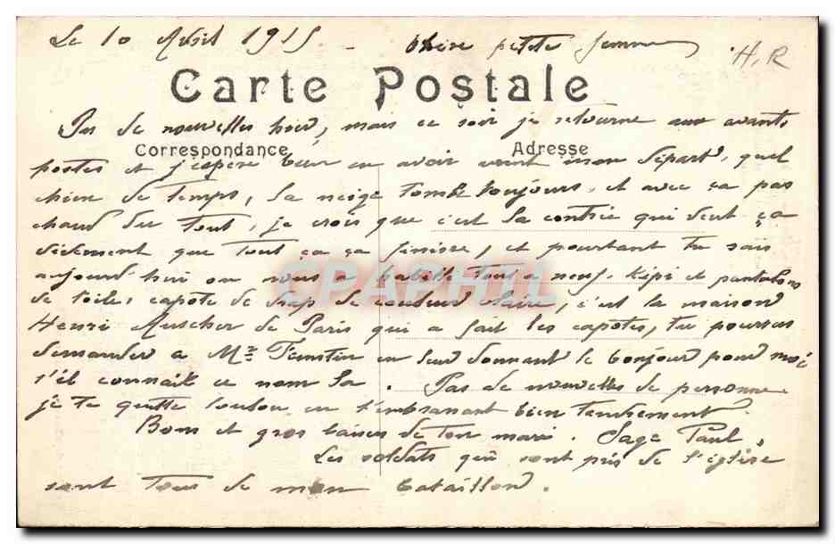 Aspach-le-Haut — Église bombardée par les Allemands le 29 décembre 1914 — J. B. Schmidt & Fils, éditeurs à Hettorf — Achterkant