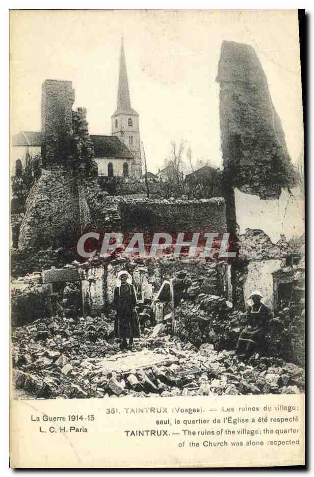 CPA Taintrux Les ruines du village Le quartier de l eglise Militaria