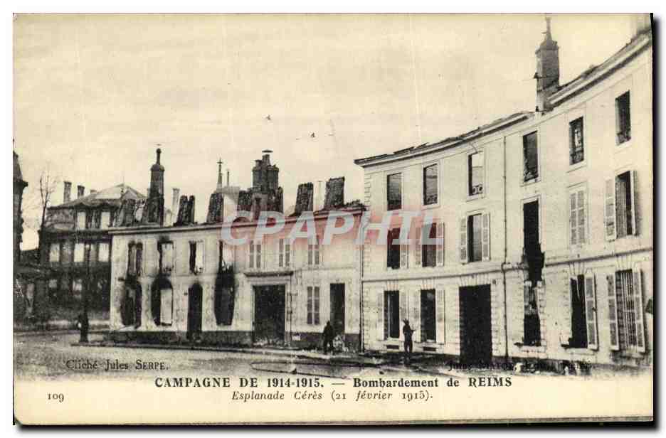 CPA Campagne de Bombardement de Reims Esplanade Ceres Fevrier 1915 Militaria