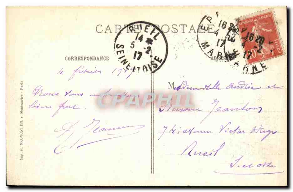 CPA Militaria La Guerre Suippes Le Chateau apres les Terribles Bombardements — Rückseite