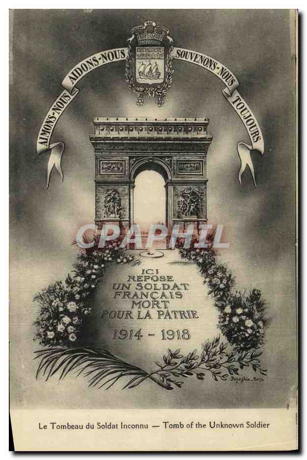 Grab des Unbekannten Soldaten — Tombeau du Soldat Inconnu — Papeghin, Paris, Tours