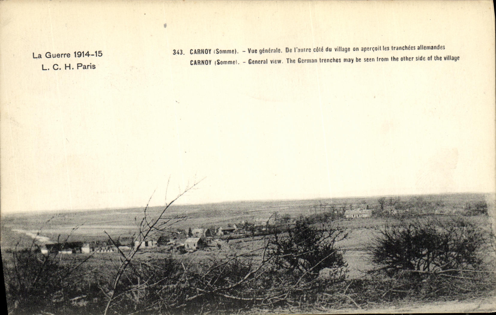 CPA Militaria Carnoy Vue Generale Tranchees allemandes