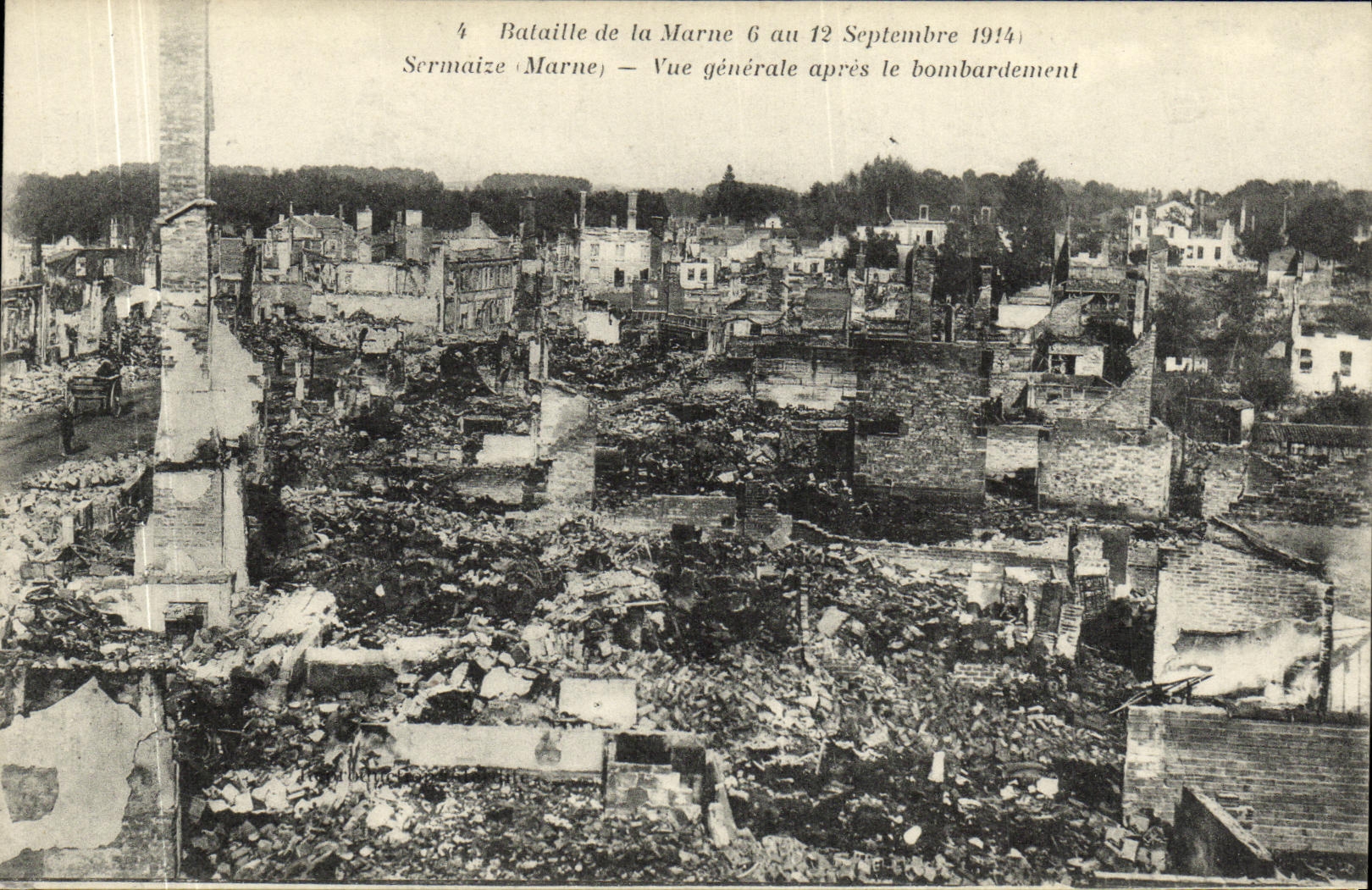 CPA Militaria Sermaize Vue Generale apres le Bomardement