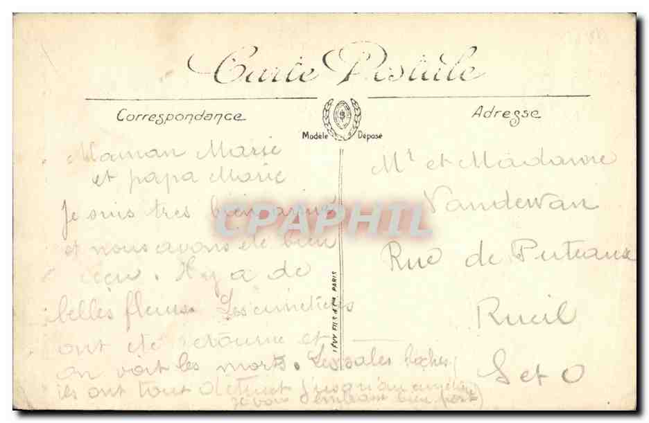 CPA Militaria Arras Rue L Hermite — Rückseite